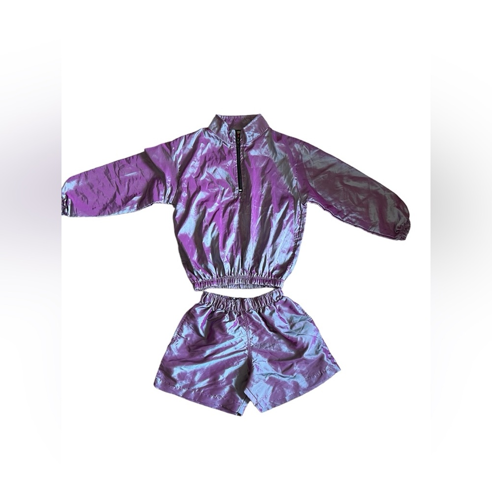 VINTAGE SURF STYLE Youth WINDBREAKER 90s PULLOVER JACKET 1/4 Zip & Shorts